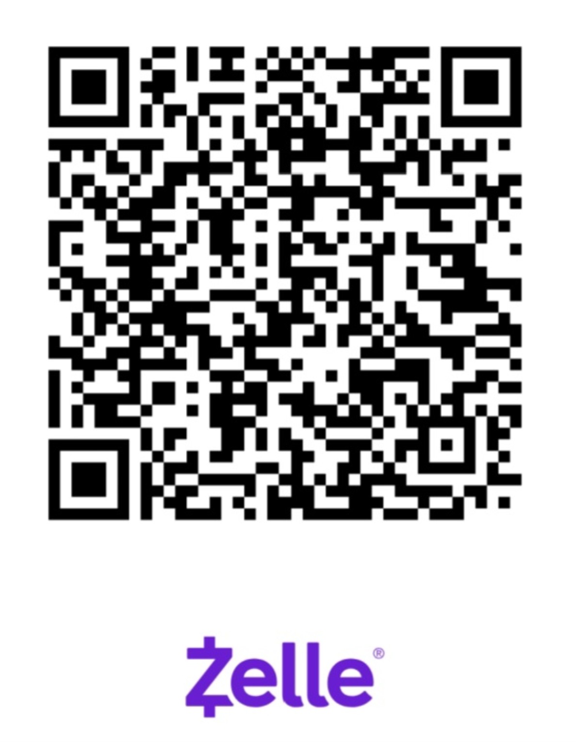 Código QR de Zelle para donar a Iglesia Casa del Adorador